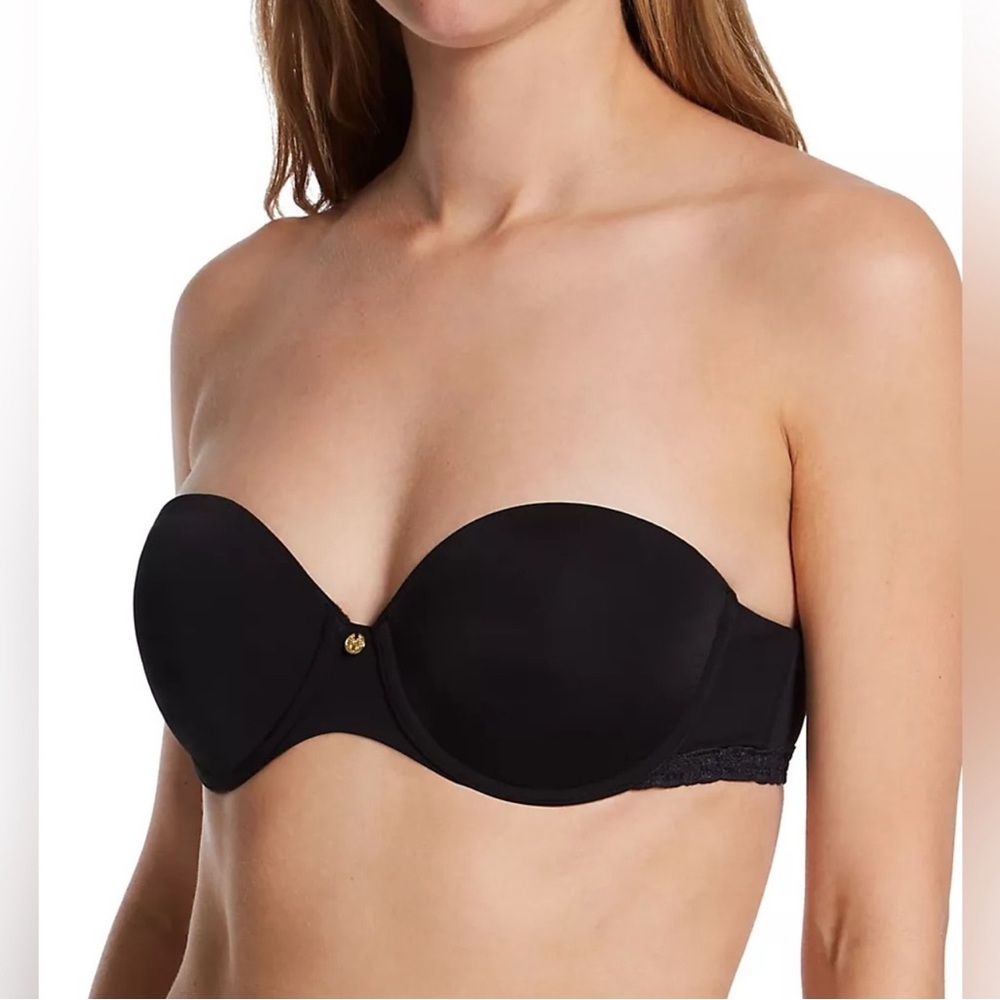 NWT Natori Pure Luxe Strapless Contour Underwire Bra Black 34D